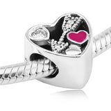Love Charm Woman DIY Bracelet Bangle Silver Beads For Jewelry Making
