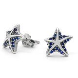 925 Silver Sea Starfish Earring with CZ Women's Jewelry