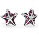 925 Silver Sea Starfish Earring with CZ Women's Jewelry