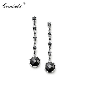 Vintage Tear Drop Stud Earrings 925 Sterling Silver Zirconia Jewelry