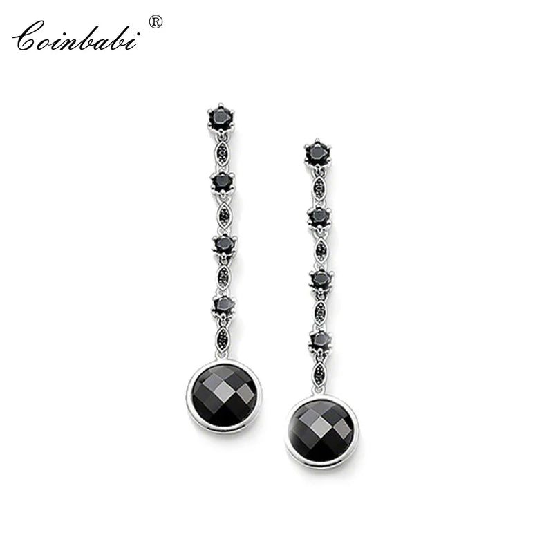 Vintage Tear Drop Stud Earrings 925 Sterling Silver Zirconia Jewelry