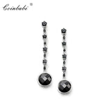 Vintage Tear Drop Stud Earrings 925 Sterling Silver Zirconia Jewelry