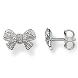 925 Sterling Silver Zirconia BowKnot Stud Earring Gift for Women
