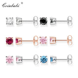 Colorful Stone Bohemia Stud Earrings 925 Sterling Silver Jewelry