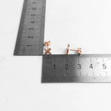 Cross Pave Rose Stud Earrings 925 Sterling Silver Jewelry