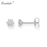 925 Sterling Silver Pave Zirconia Stud Earring for Women Men