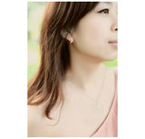 Silver Crystal Flower Stud Earrings for Women