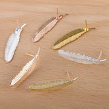 Metal Feather Bezel Stud Earrings Bases DIY Crafts