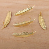 Metal Feather Bezel Stud Earrings Bases DIY Crafts