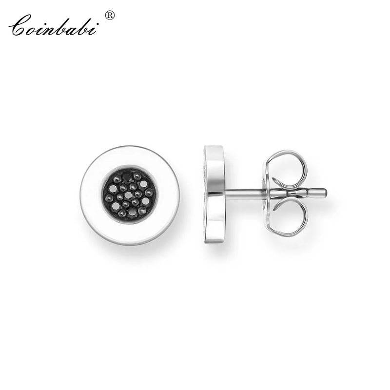 925 Silver Zirconia Stud Earrings, Europe Style