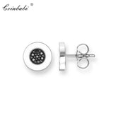 925 Silver Zirconia Stud Earrings, Europe Style