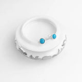 925 Silver Stone Stud Earrings High Quality Europe Style Gift