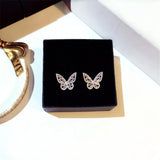 925 Silver Butterfly CZ Stud Earrings CCE730