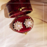 925 Sterling Silver Pearls Palace Stud Earrings