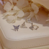 S925 Butterfly CZ Stud Earrings for Women