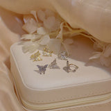 S925 Butterfly CZ Stud Earrings for Women