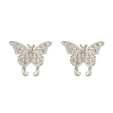 S925 Butterfly CZ Stud Earrings for Women