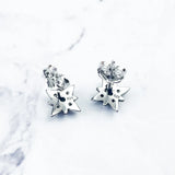 Star Stud Earrings 925 Silver Zirconia Europe Style Fine Jewelry