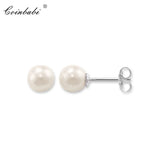 Pearl Ball Stud Earrings 925 Sterling Silver