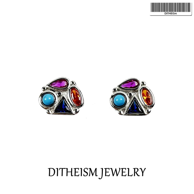 Play of Colours Stud Earrings in 925 Sterling Silver