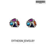 Play of Colours Stud Earrings in 925 Sterling Silver