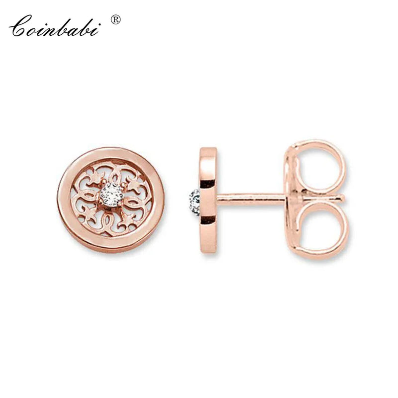 925 Sterling Silver Zirconia Stud Earrings Romantic Gift