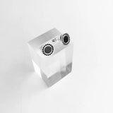 Round Bohemia Stud Earrings 925 Sterling Silver Zirconia Jewelry