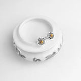 925 Silver Round Sun Tiger Eye Stud Earrings
