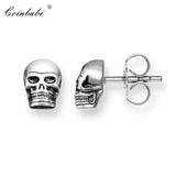 Skull Stud Earrings 925 Sterling Silver Jewelry