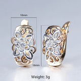 Silver Square Wide 585 Rose Drop Earrings for Women Girls