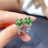 Amethyst Green Crystal Stud Earrings