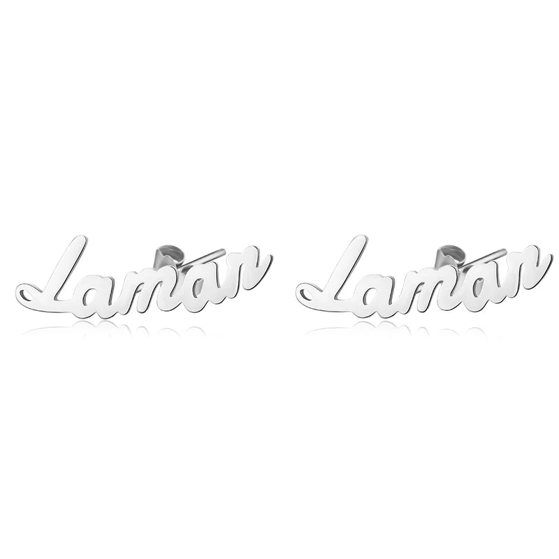 Stud Earrings with Name Stainless Steel Earring for Women