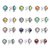 Moon Stone Stud Earrings S925 Silver Fine Jewelry Gift
