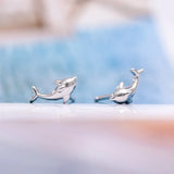 925 Silver Dolphin Shape Stud Earrings for Women
