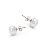 Sterling Silver Pearl CZ Earrings