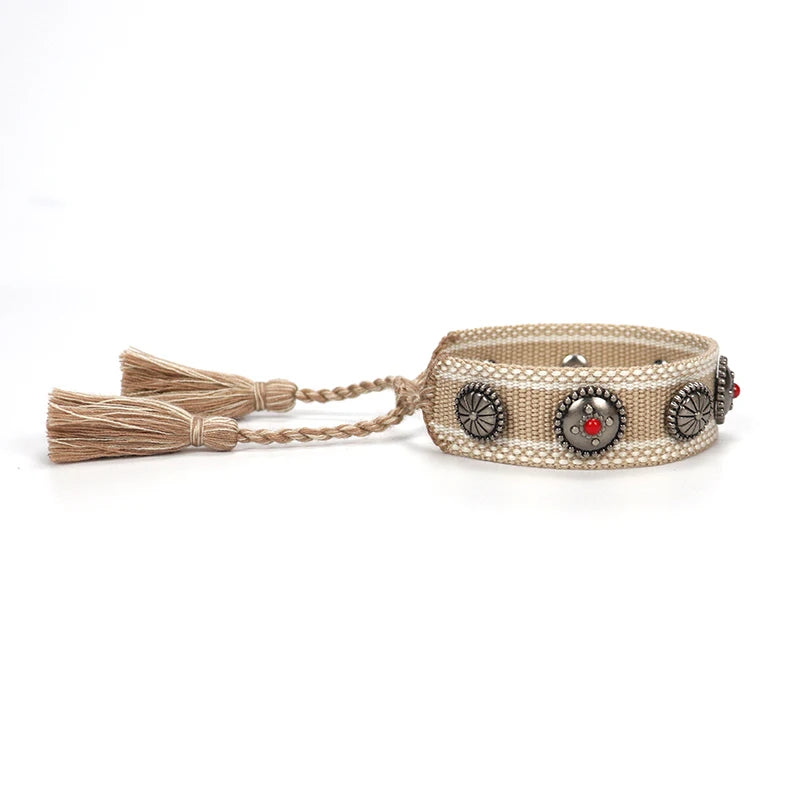 Studded Woven Friendship Bracelets Adjustable Rope Bangle