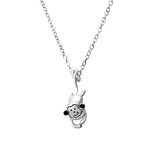 925 Sterling Silver Clever Monkey Choker Pendant Necklace for Women