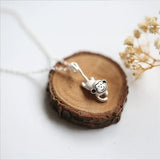 925 Sterling Silver Clever Monkey Choker Pendant Necklace for Women