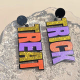 Halloween Punk Acrylic Dangle Earrings Funky Women's Jewelry