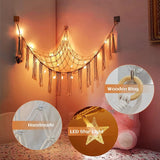 Stuffed Animal Net With LED Light, Hanging Corner Net for Storage