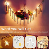 Stuffed Animal Net With LED Light, Hanging Corner Net for Storage
