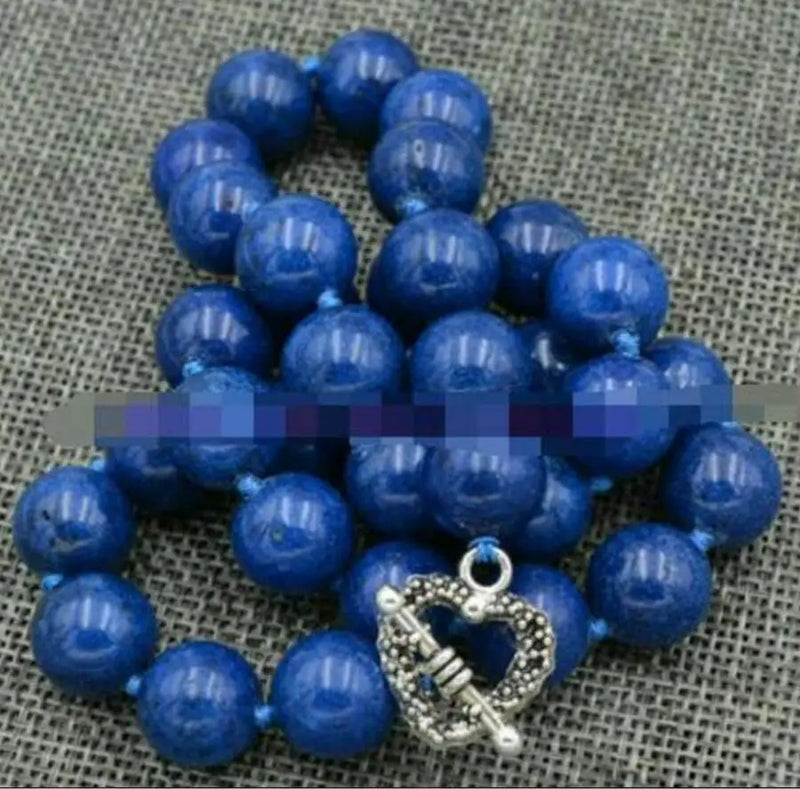 12mm Egyptian Lapis Lazuli Round Beads Necklace