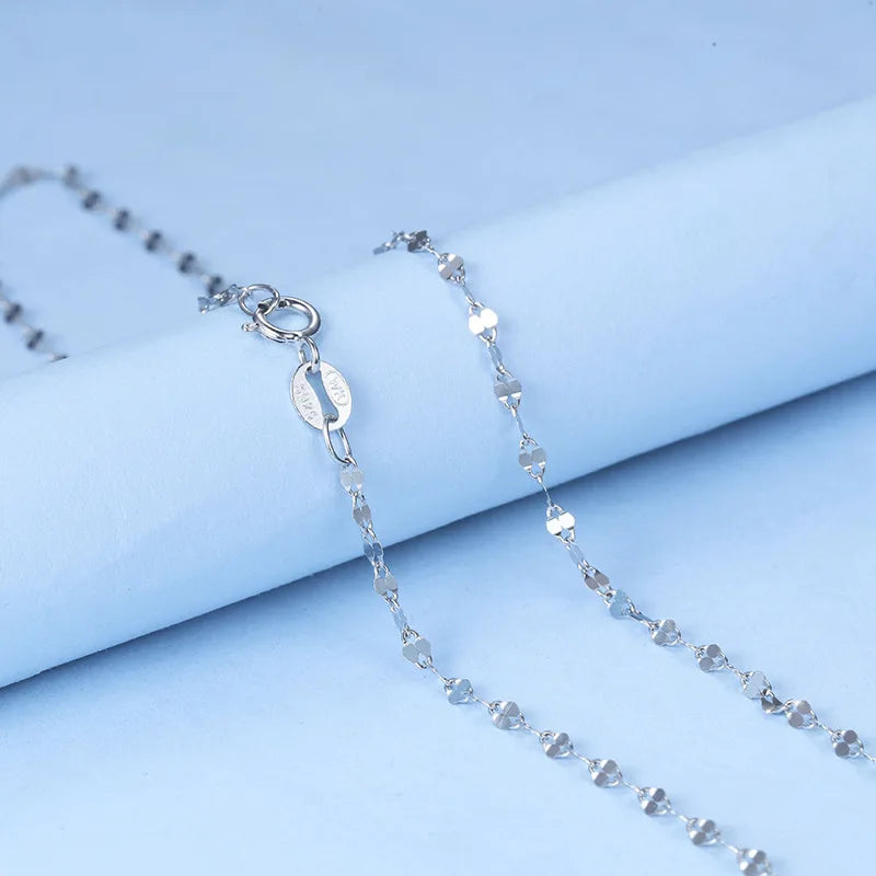 925 Sterling Silver 16 Inch Necklace Chain Female Jewelry