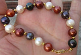 8-9MM South Sea Chocolate Pearl Bracelet 7.5-8inch 14KG