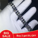 Rainbow CZ Rose Filled Bracelet for Women