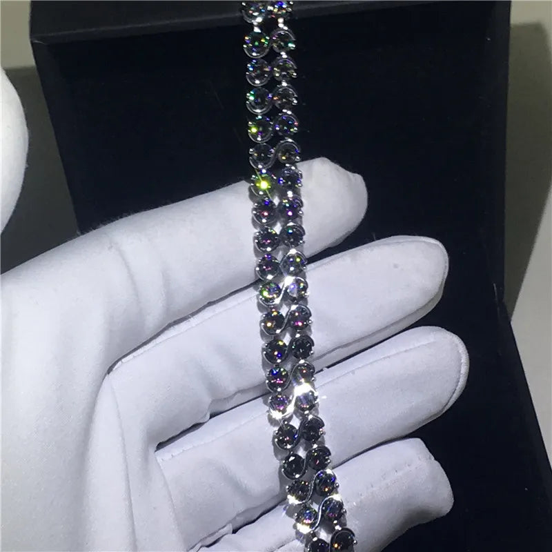 Rainbow CZ Rose Filled Bracelet for Women
