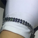 Rainbow CZ Rose Filled Bracelet for Women