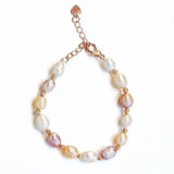 Multicolor Pearl Bracelet Charm Women 7.5-8in
