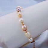 Multicolor Pearl Bracelet Charm Women 7.5-8in