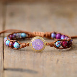 Stunning Opal Rhinestone Wrap Bracelet Vegan Jewelry
